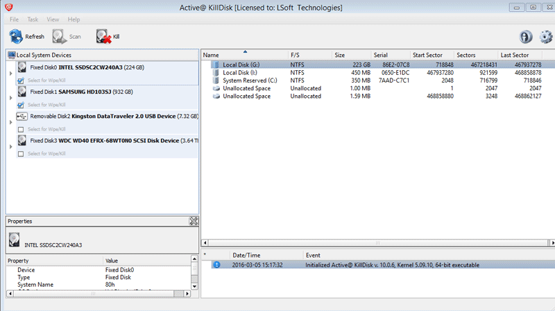 Active@ KillDisk application