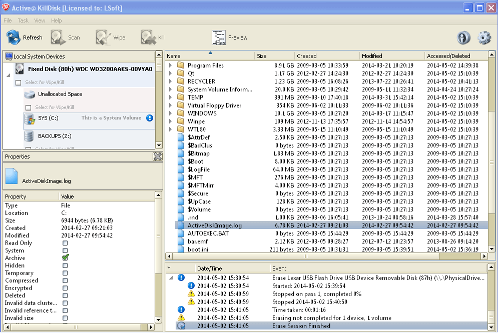 Local System Devices and Volumes